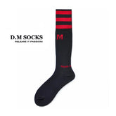 D.M Men's Socks Nylon Sports Stripes Thigh High Socks D.M UNDERWEAR
